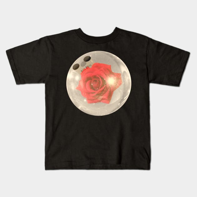 Kingpin Big Ern's Rose Bowling Ball Kids T-Shirt by darklordpug